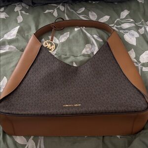 Michael Kors Signature Brown and Tan Shoulder Bag
